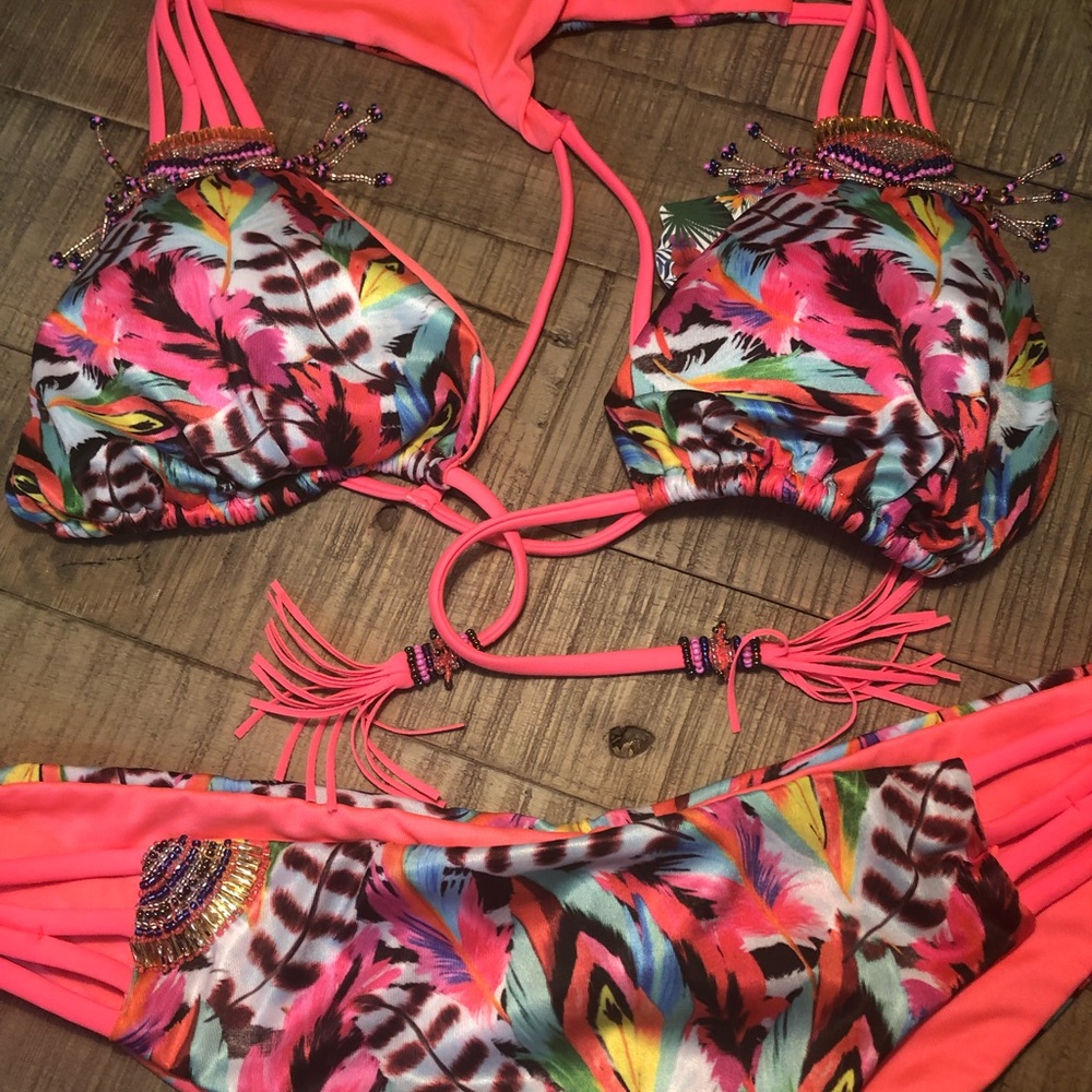 Bikini Set  Made In Colombia Hand Embroidered.